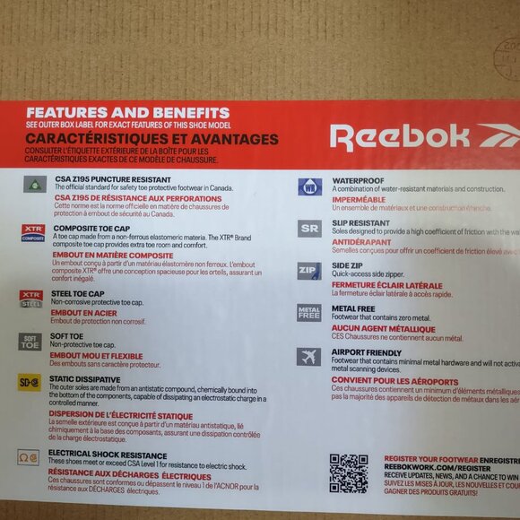 Brand new Reebok FloatZig Men's Work Composite Toe Safety CSA Shoe IB3032 - Picture 6 of 12